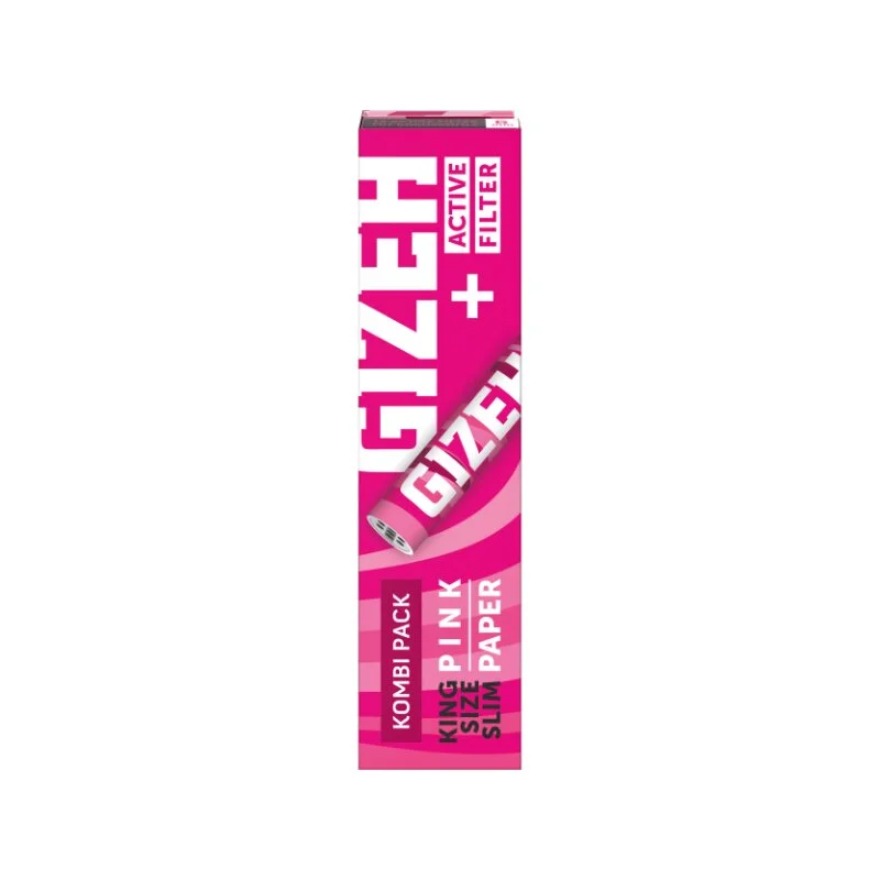 GIZEH - King Size Slim + Active Filter - Pink