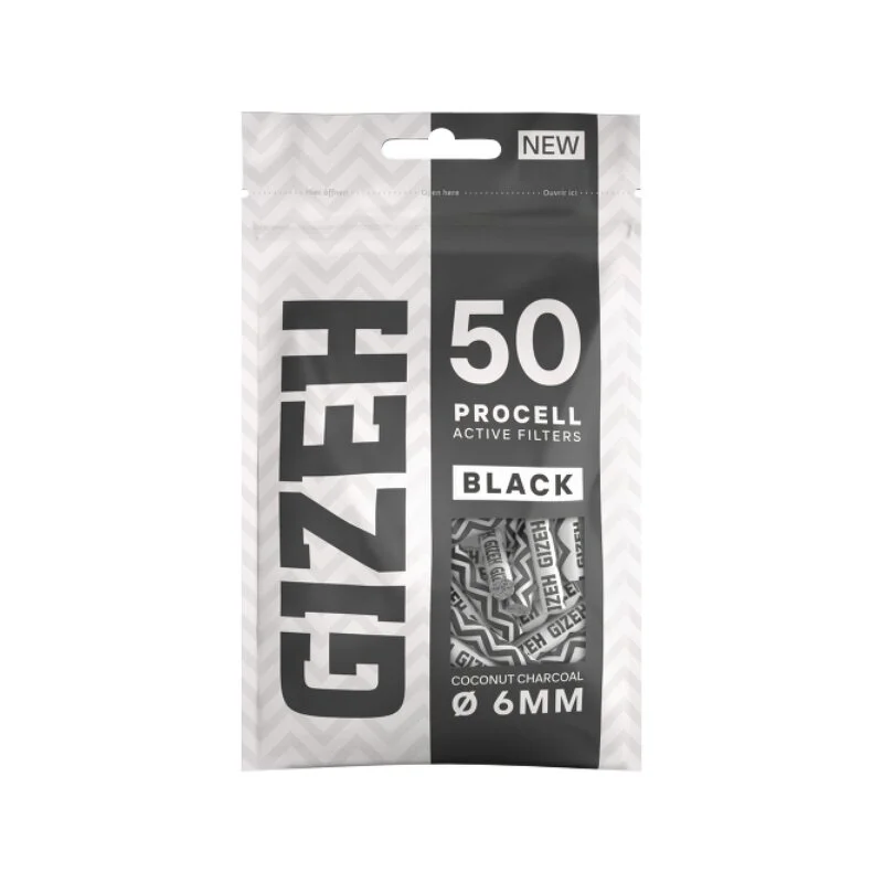 GIZEH - ProCell 6mm - Black - 50 Stück