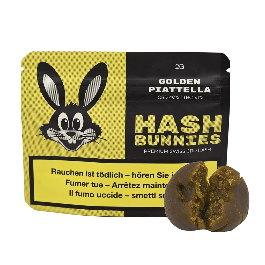 Hash Bunnies - Premium Swiss CBD Hash - Golden Piatella - 2g