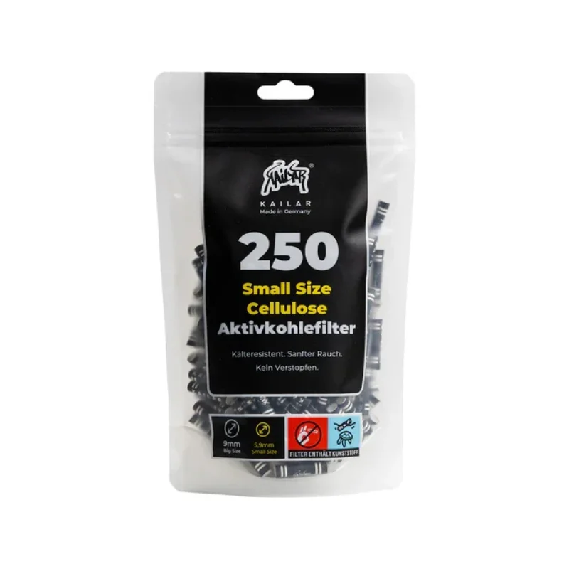 Kailar - 250 Slim Cellulose Aktivkohlefilter - Black