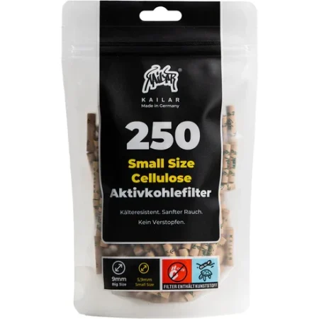 Kailar - 250 Slim Cellulose Aktivkohlefilter - Unbleached