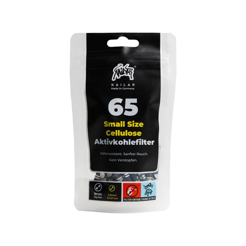 Kailar - 65 Slim Cellulose Aktivkohlefilter - Black