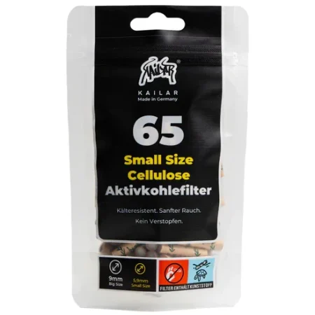 Kailar - 65 Slim Cellulose Aktivkohlefilter - Unbleached