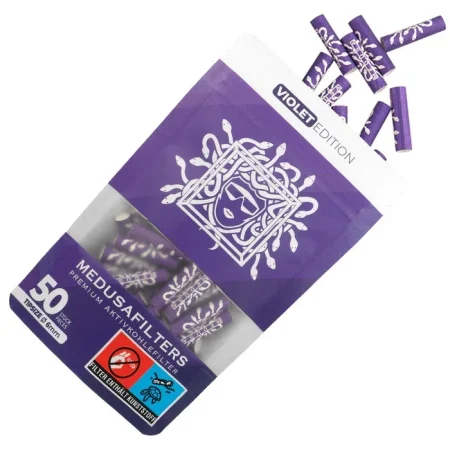 MedusaFilters - 50er Pack - VIOLET - Hybrid Aktivkohlefilter